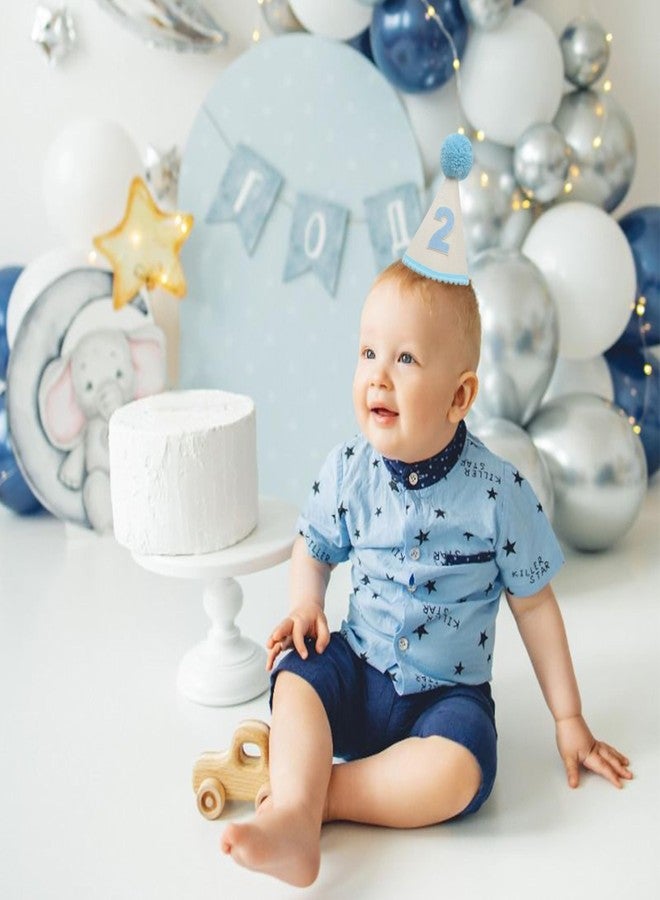 BOOMPA Blue Birthday Hat For Boys - Baby Boy 2nd Birthday Crown，Kids Party Hat，2nd Party Hats For Kids And Adults，Baby Second Hat Party Decorations - Image 3